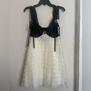 Elegant Black and White Mini Dress